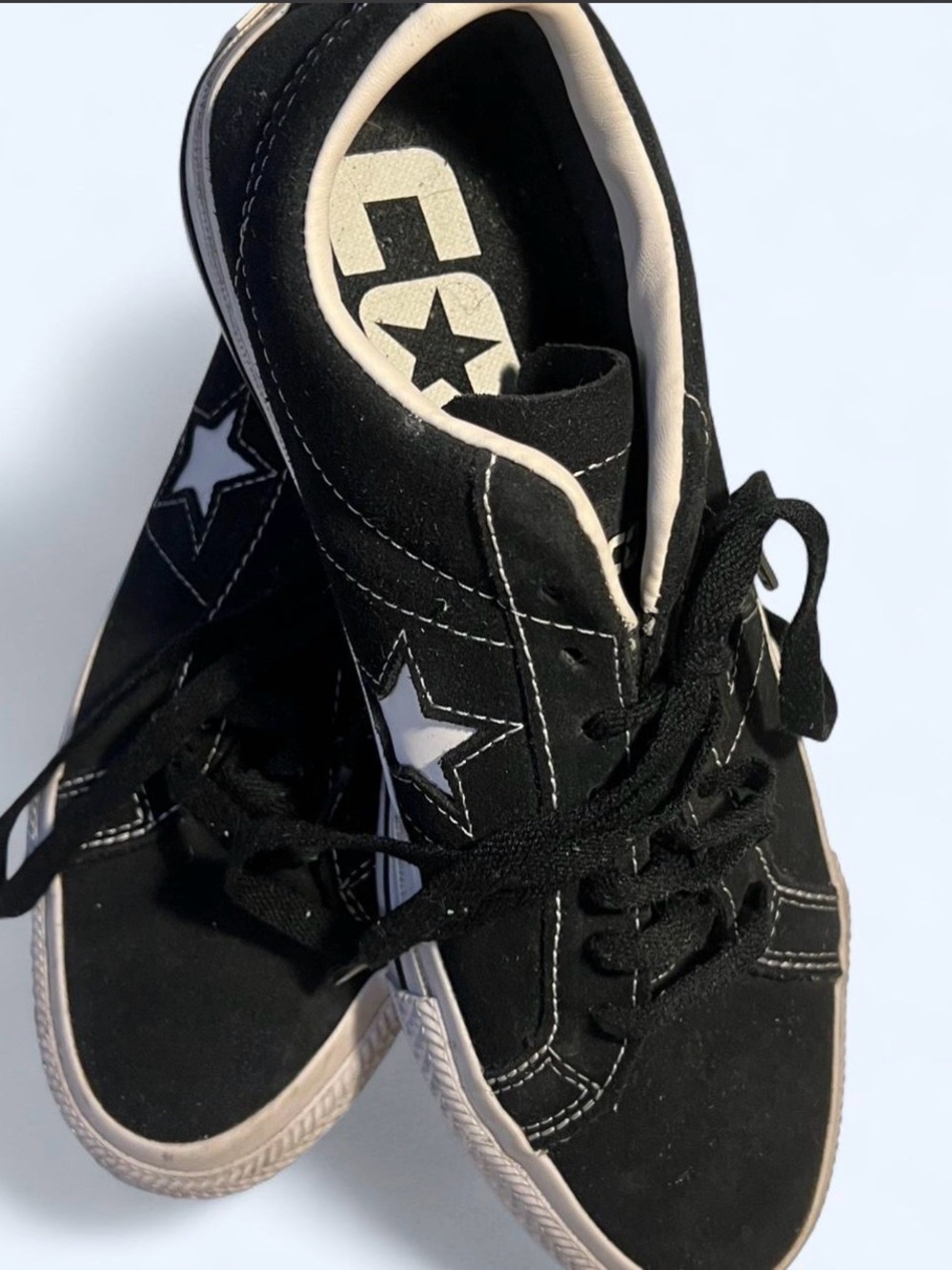 Converse 1 Star Black Sneakers with White Star Accent